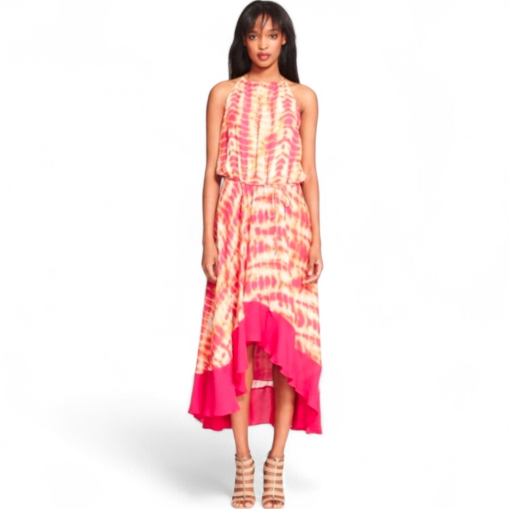NWT HAUTE HIPPIE Pink Lexi High Low Silk Dress - Medium